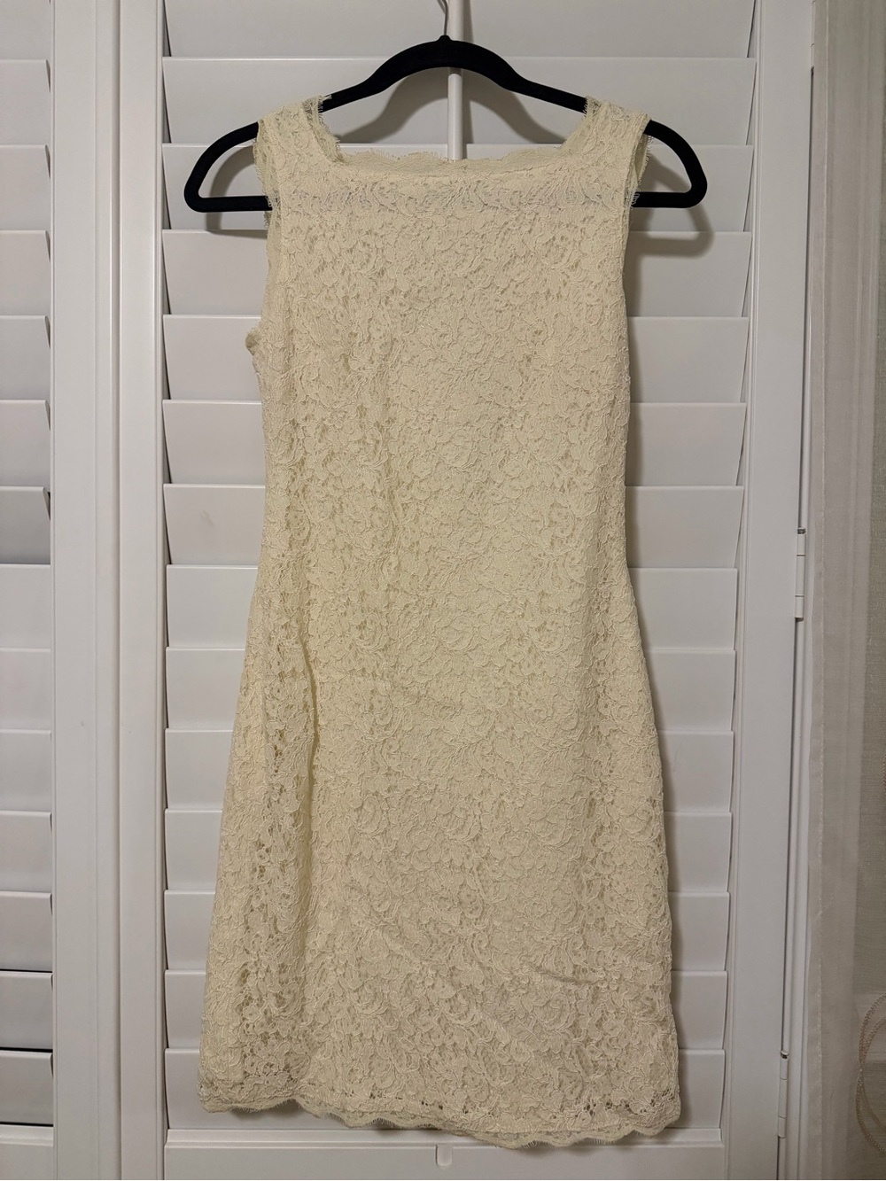 Cache Cream Lace Sleeveless Shift Dress